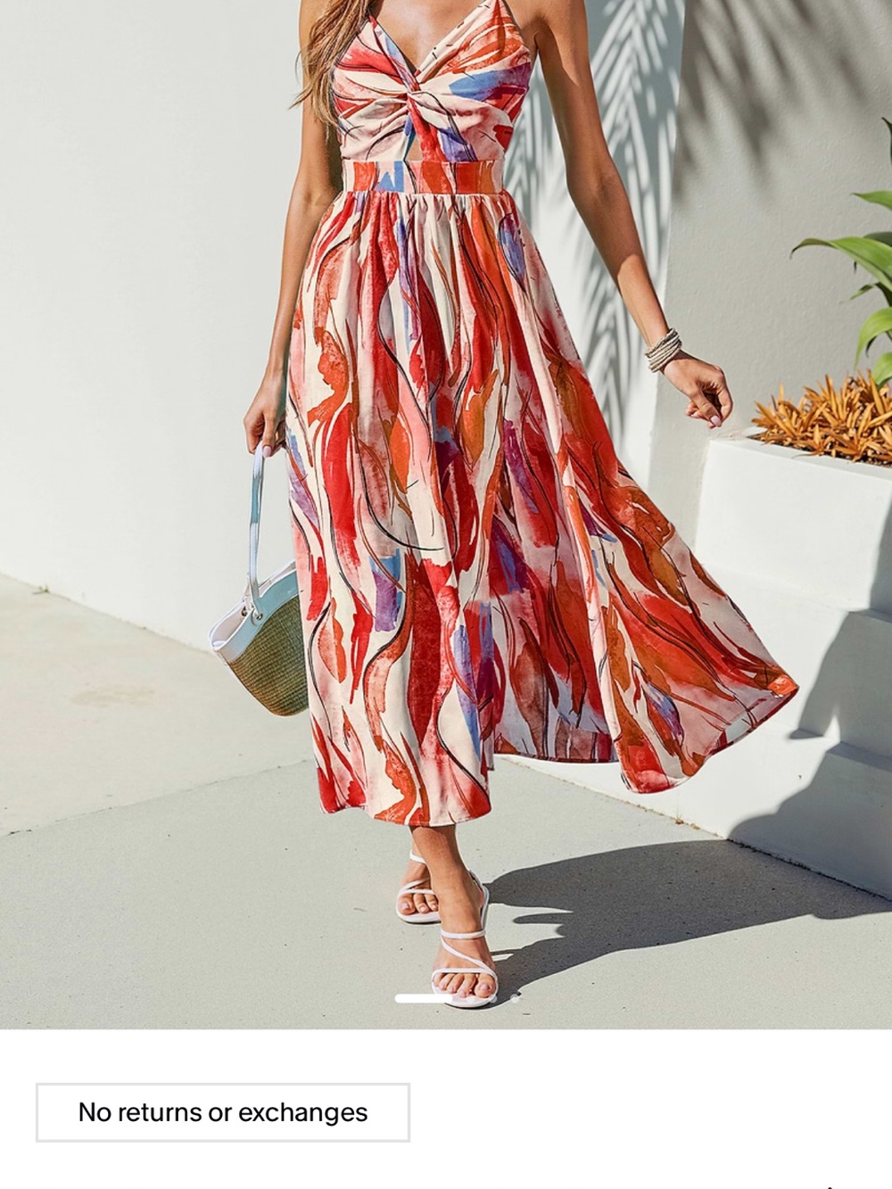 Cupshe Red Abstract Maxi Dress